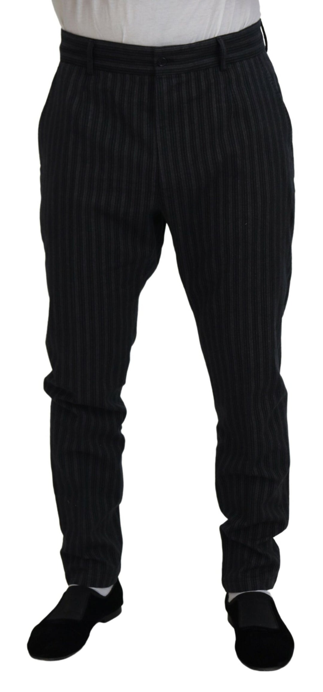 Dolce &amp; Gabbana Sample Sale Dolce &amp; Gabbana Dark Gray Stripes Chino Dress Pants - | Designer outlet