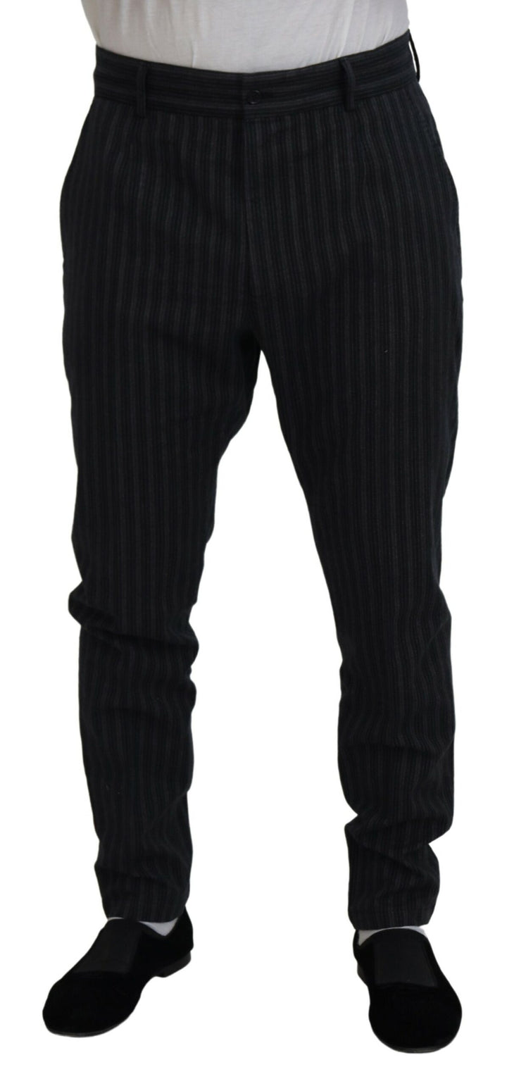 Dolce &amp; Gabbana Sample Sale Dolce &amp; Gabbana Dark Gray Stripes Chino Dress Pants - | Designer outlet