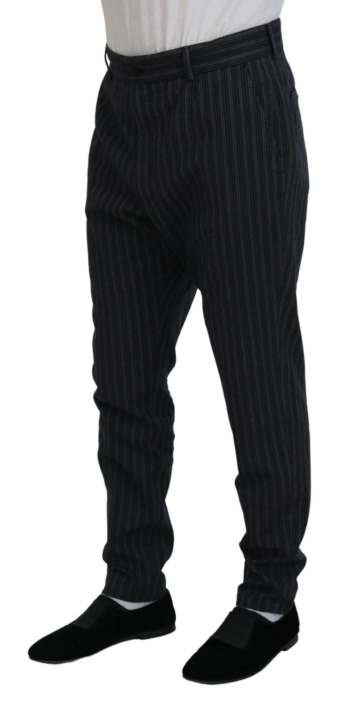 Dolce &amp; Gabbana Sample Sale Dolce &amp; Gabbana Dark Gray Stripes Chino Dress Pants - | Designer outlet