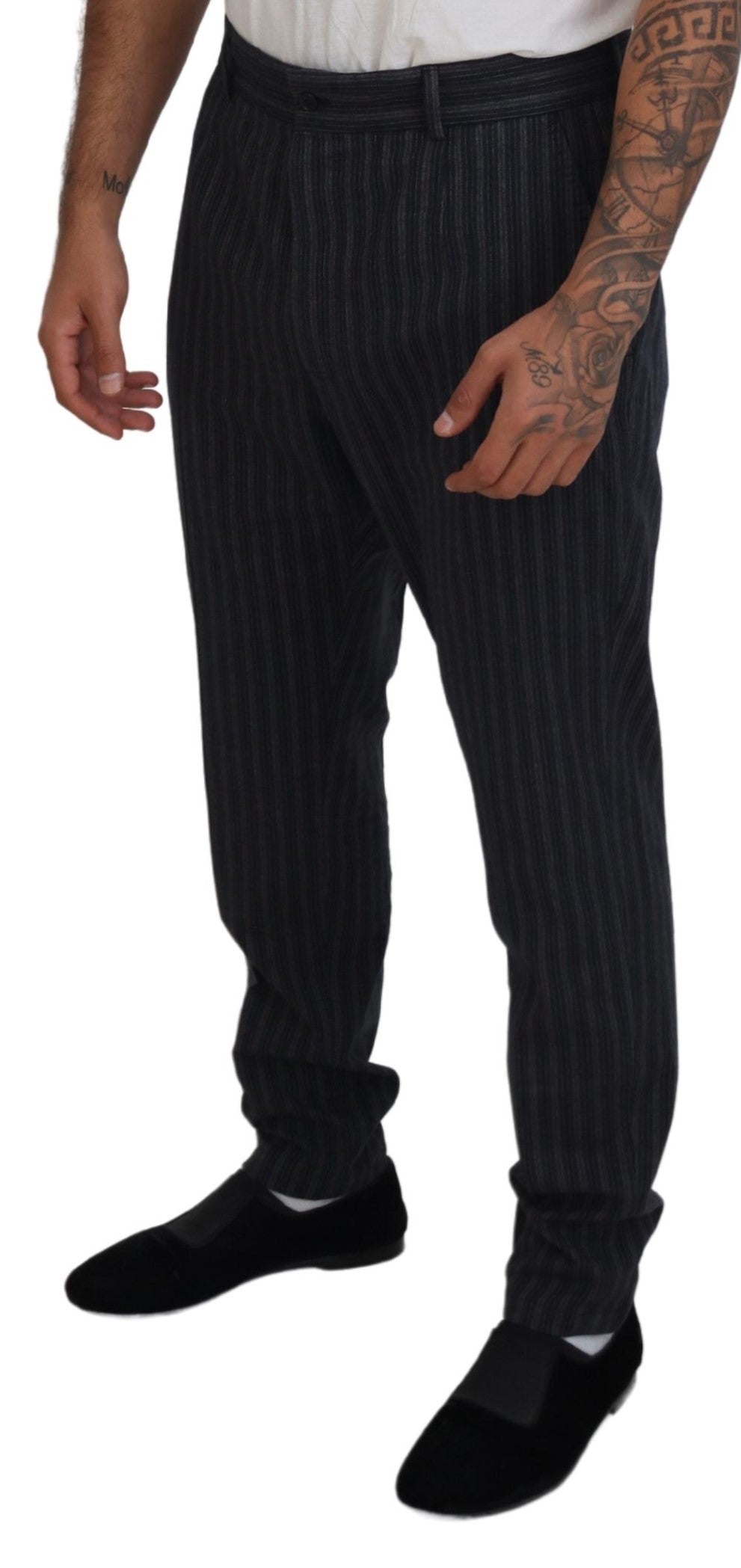 Dolce &amp; Gabbana Sample Sale Dolce &amp; Gabbana Dark Gray Stripes Chino Dress Pants - | Designer outlet
