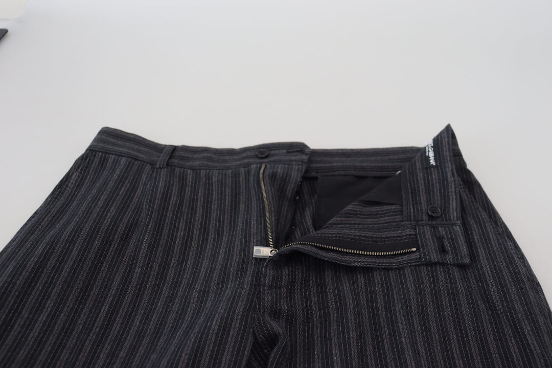 Dolce &amp; Gabbana Sample Sale Dolce &amp; Gabbana Dark Gray Stripes Chino Dress Pants - | Designer outlet