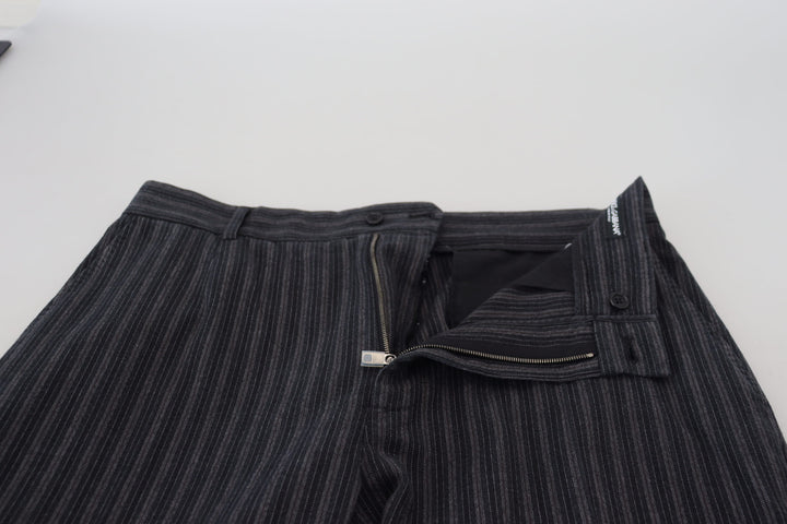 Dolce &amp; Gabbana Sample Sale Dolce &amp; Gabbana Dark Gray Stripes Chino Dress Pants - | Designer outlet