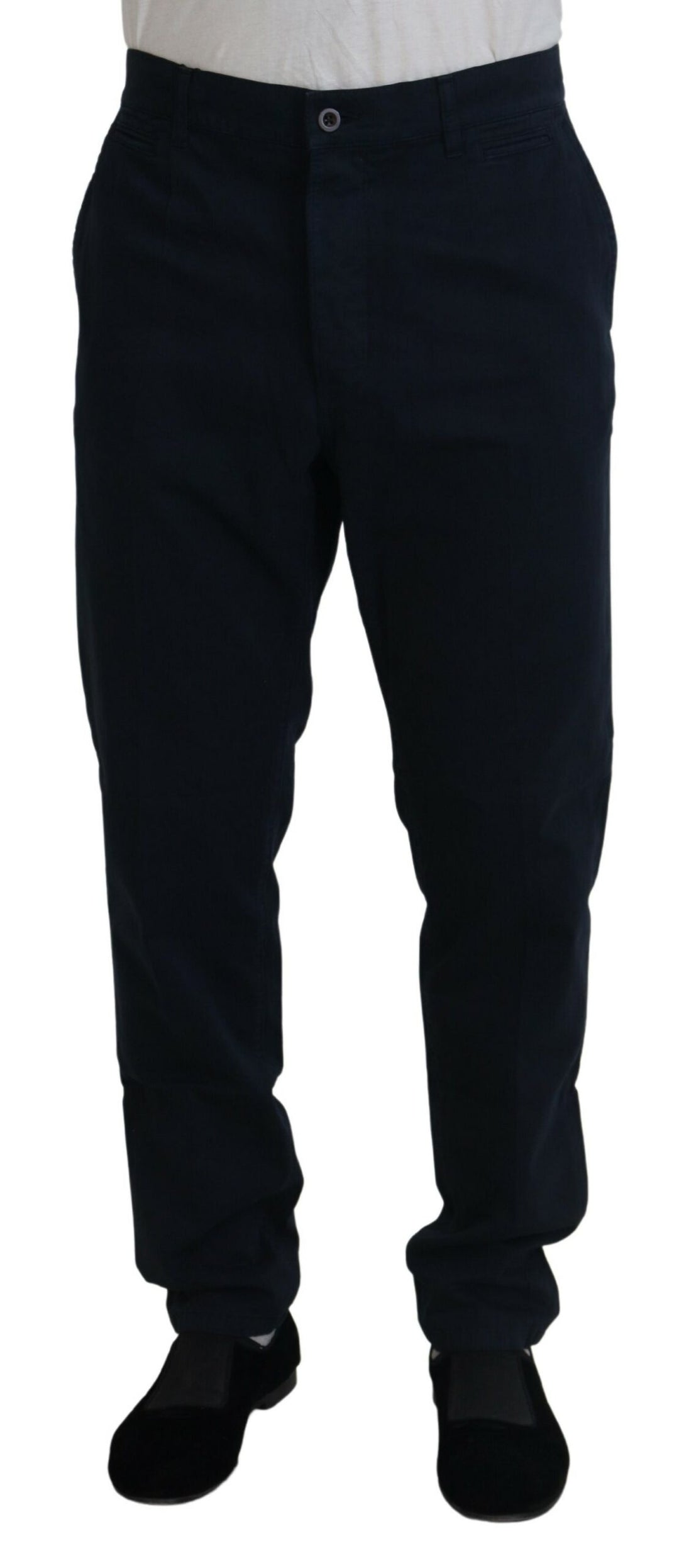 Dolce &amp; Gabbana Blue Cotton Dress Formal Men Pants by Dolce &amp; Gabbana outlet now on sale