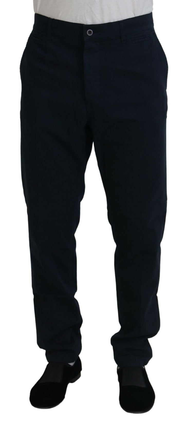 Dolce &amp; Gabbana Blue Cotton Dress Formal Men Pants by Dolce &amp; Gabbana outlet now on sale