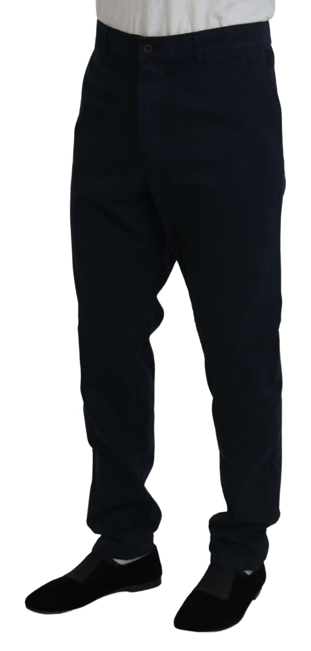 Dolce &amp; Gabbana Blue Cotton Dress Formal Men Pants by Dolce &amp; Gabbana outlet now on sale