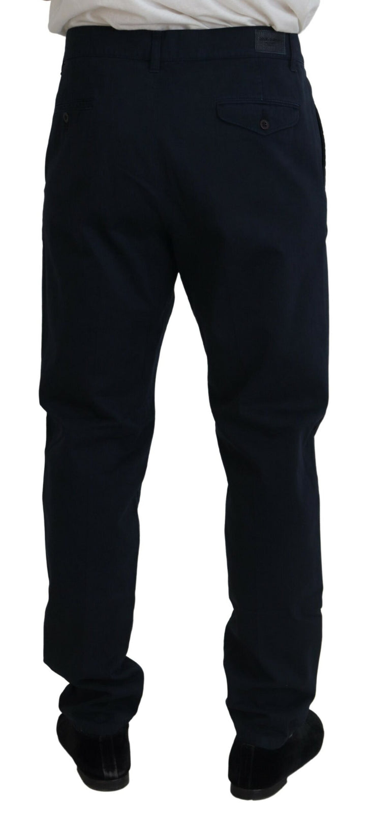 Dolce &amp; Gabbana Blue Cotton Dress Formal Men Pants by Dolce &amp; Gabbana outlet now on sale
