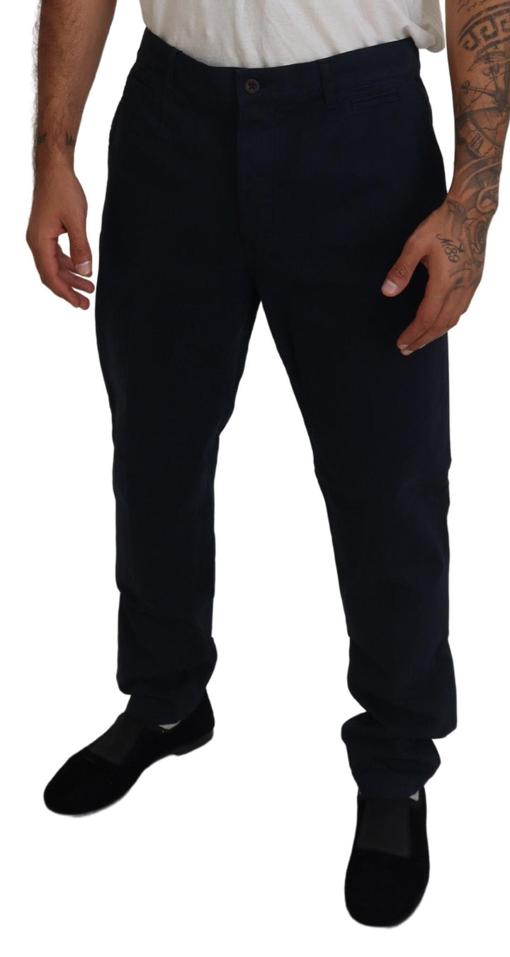 Dolce &amp; Gabbana Sample Sale Dolce &amp; Gabbana Blue Cotton Dress Formal Men Pants - | Designer outlet