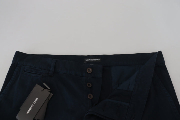 Dolce &amp; Gabbana Blue Cotton Dress Formal Men Pants by Dolce &amp; Gabbana outlet now on sale