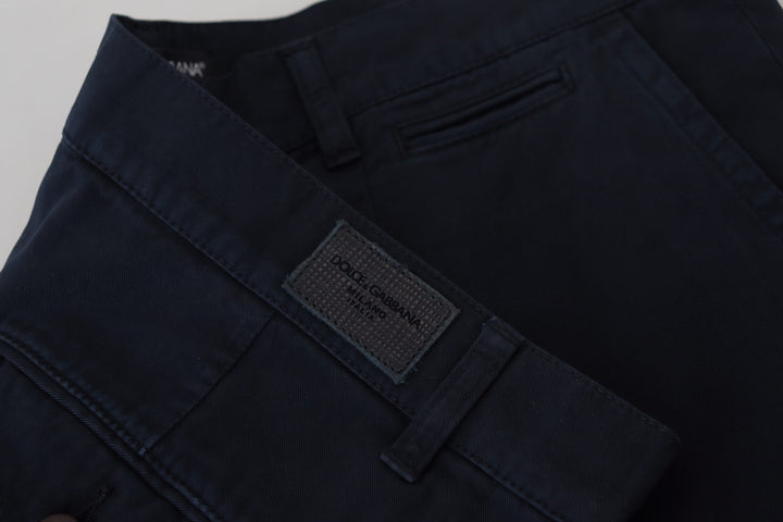 Dolce &amp; Gabbana Blue Cotton Dress Formal Men Pants by Dolce &amp; Gabbana outlet now on sale