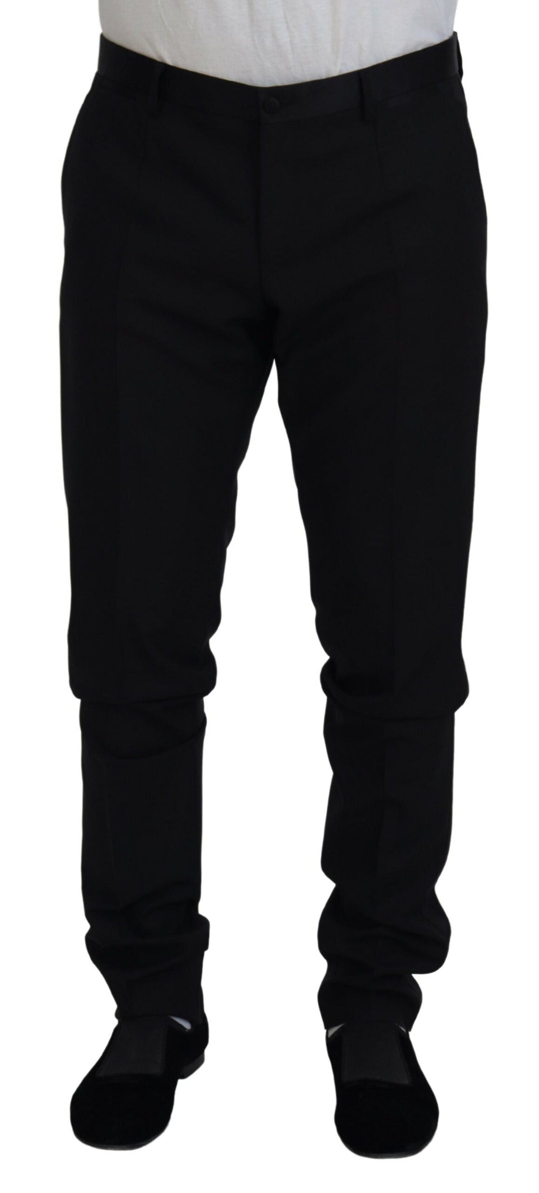 Dolce &amp; Gabbana Black Wool Chino Dress Formal Pants by Dolce &amp; Gabbana outlet now on sale
