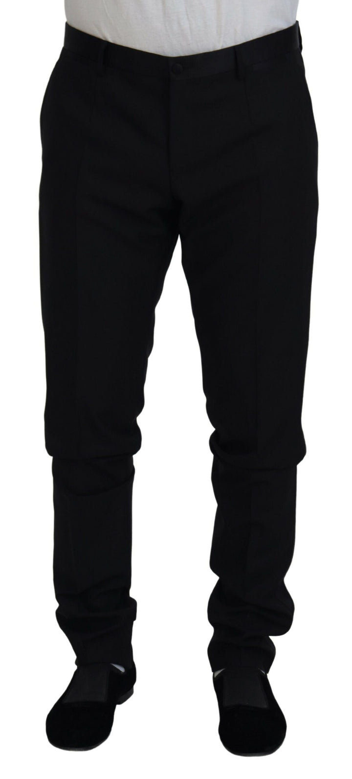 Dolce &amp; Gabbana Black Wool Chino Dress Formal Pants by Dolce &amp; Gabbana outlet now on sale