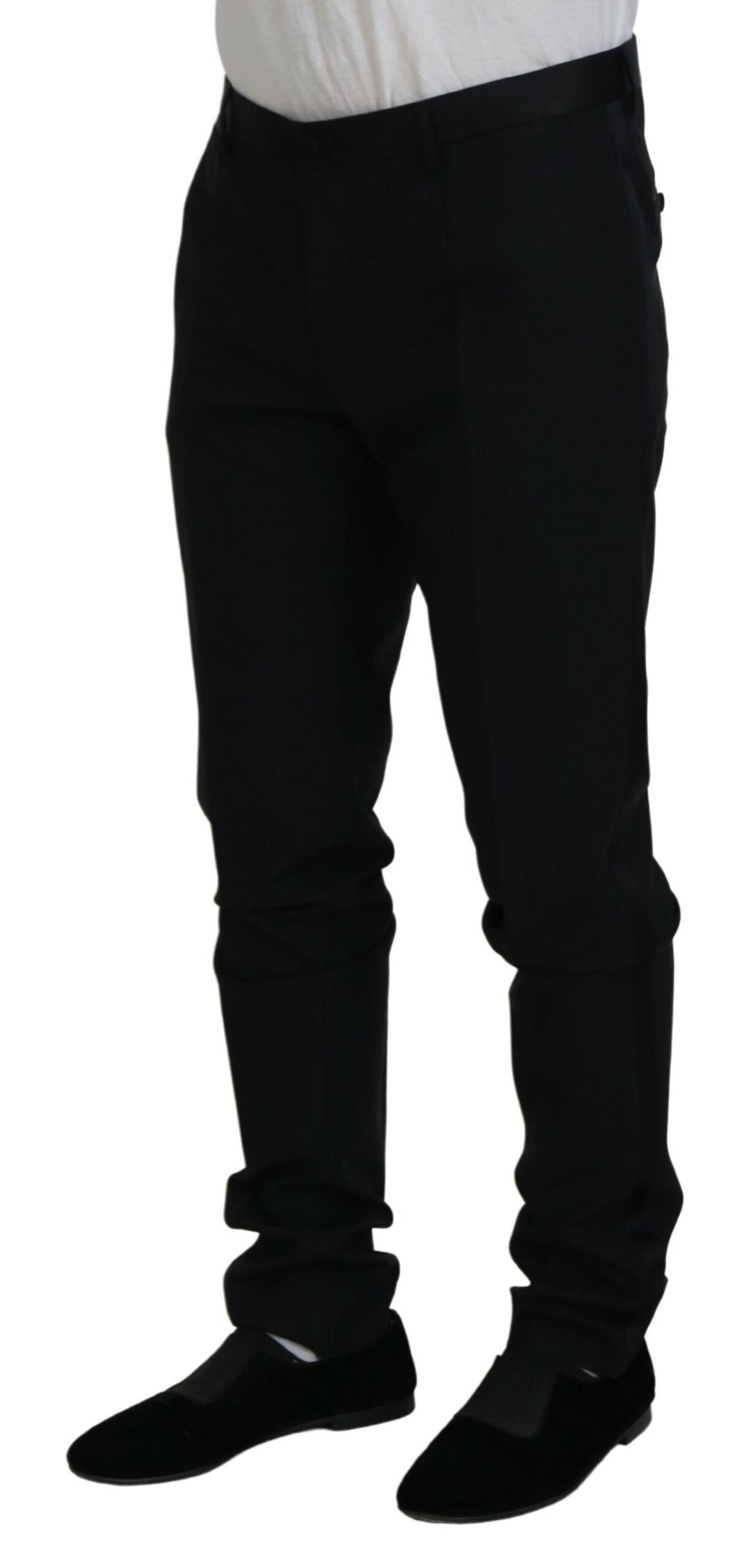 Dolce &amp; Gabbana Black Wool Chino Dress Formal Pants by Dolce &amp; Gabbana outlet now on sale