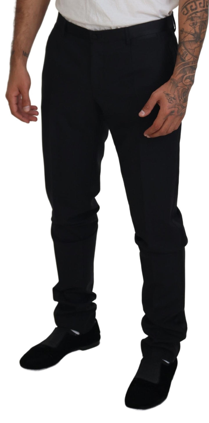 Dolce &amp; Gabbana Black Wool Chino Dress Formal Pants by Dolce &amp; Gabbana outlet now on sale