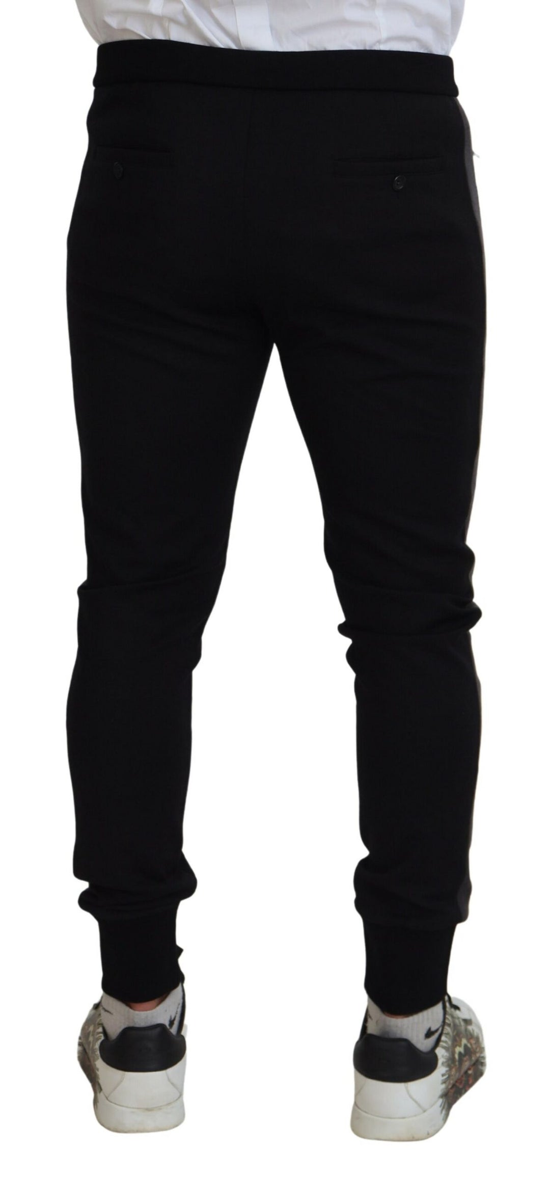 Dolce &amp; Gabbana Sample Sale Dolce &amp; Gabbana Black Wool Horseshoe Jogger Pants - | Designer outlet