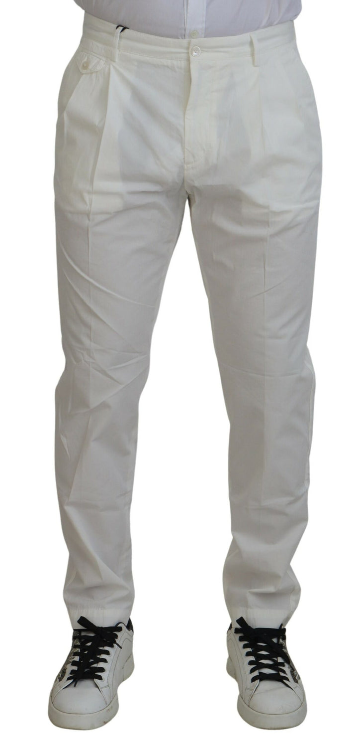 Dolce &amp; Gabbana Sample Sale Dolce &amp; Gabbana White Cotton Skinny Chino Pants - | Designer outlet