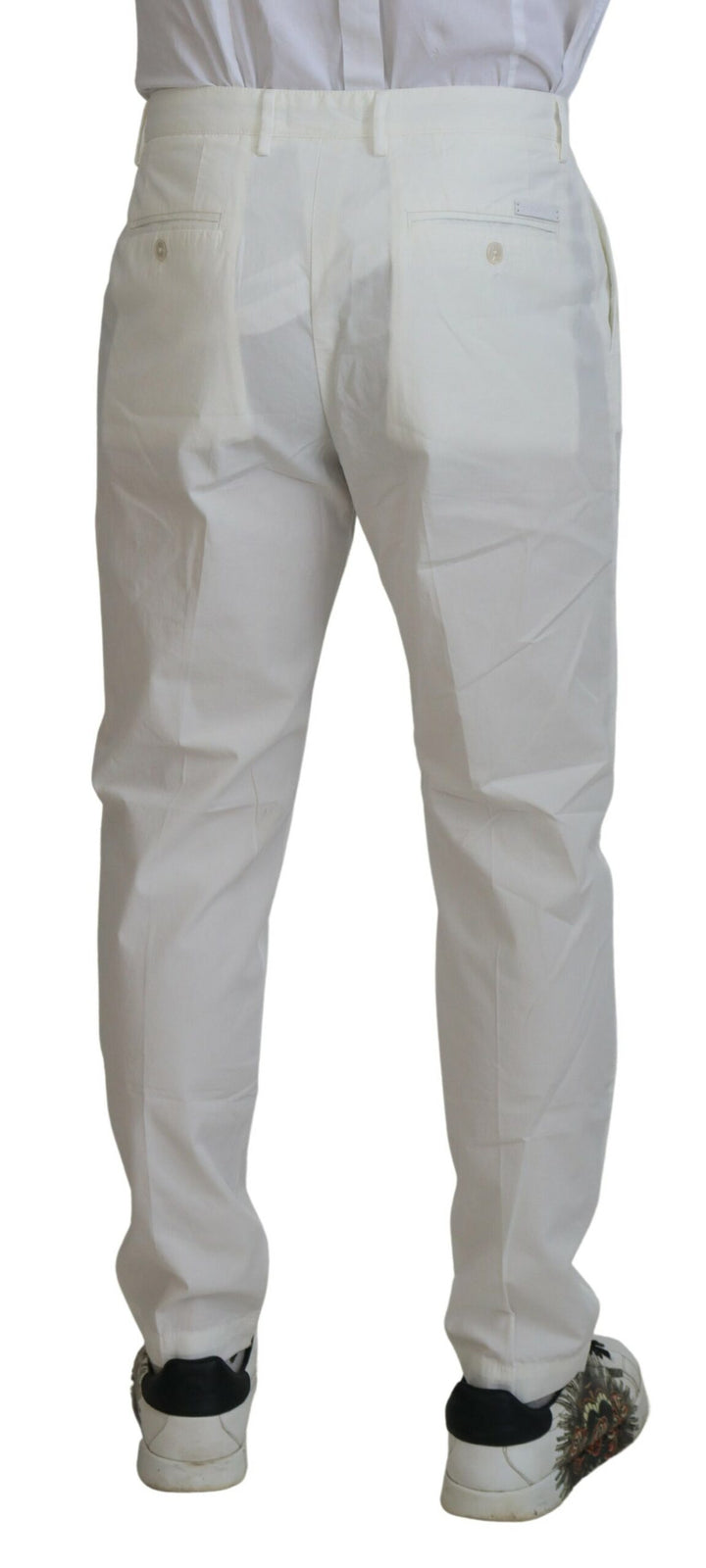 Dolce &amp; Gabbana Sample Sale Dolce &amp; Gabbana White Cotton Skinny Chino Pants - | Designer outlet