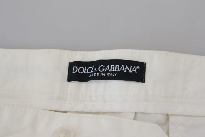Dolce &amp; Gabbana Sample Sale Dolce &amp; Gabbana White Cotton Skinny Chino Pants - | Designer outlet