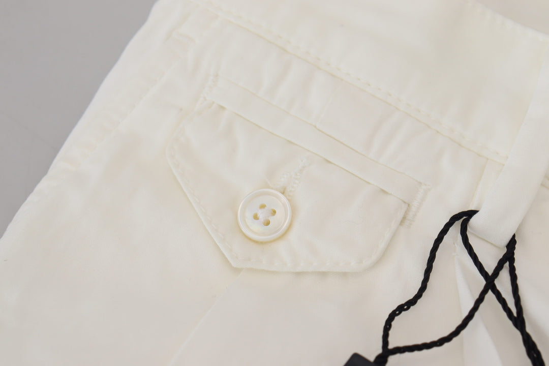 Dolce &amp; Gabbana Sample Sale Dolce &amp; Gabbana White Cotton Skinny Chino Pants - | Designer outlet