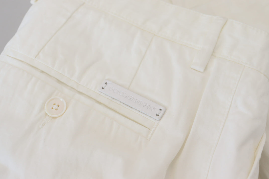 Dolce &amp; Gabbana Sample Sale Dolce &amp; Gabbana White Cotton Skinny Chino Pants - | Designer outlet