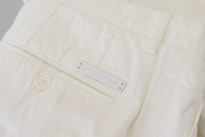 Dolce &amp; Gabbana Sample Sale Dolce &amp; Gabbana White Cotton Skinny Chino Pants - | Designer outlet