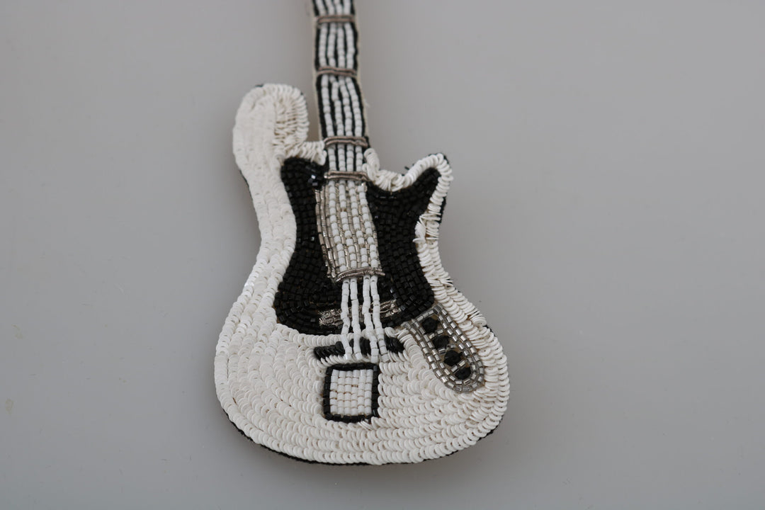 Dolce & Gabbana - Dolce & Gabbana Gold Sequined Guitar Pin Brooch - SMY2041 - Ask Me Wear