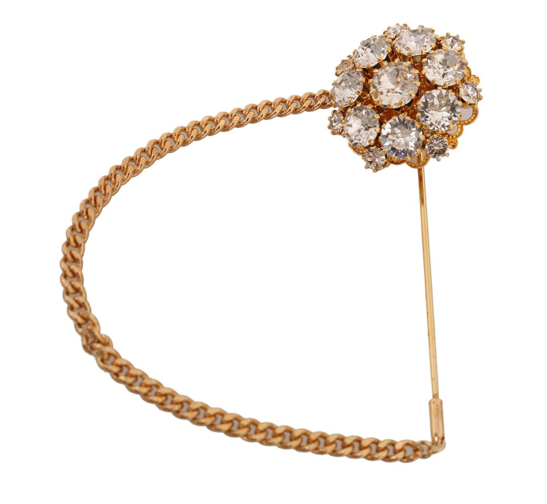 Dolce & Gabbana - Dolce & Gabbana Exquisite Crystal - Embellished Gold Brooch - SMYK340 - Ask Me Wear