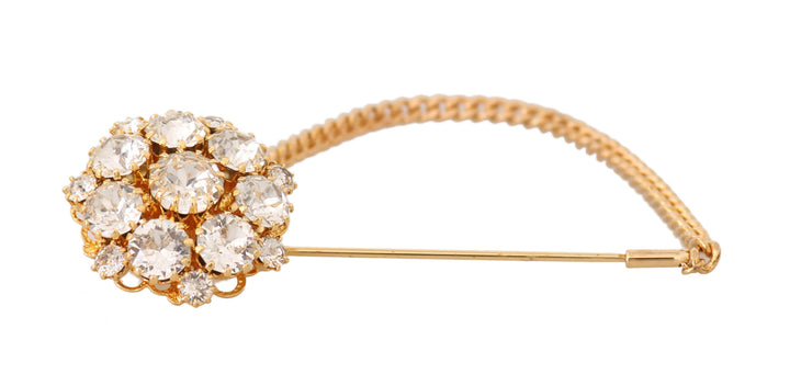 Dolce & Gabbana - Dolce & Gabbana Exquisite Crystal - Embellished Gold Brooch - SMYK340 - Ask Me Wear