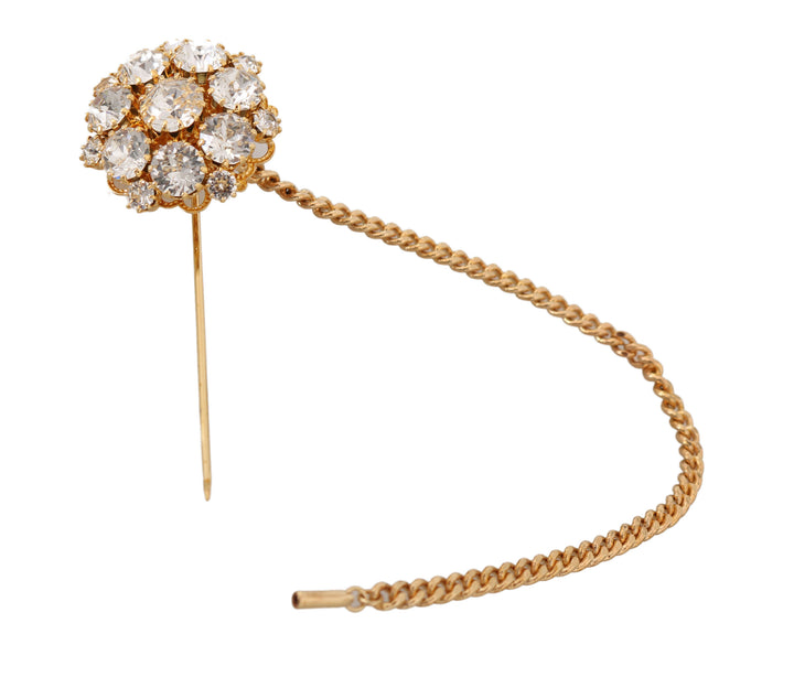 Dolce & Gabbana - Dolce & Gabbana Exquisite Crystal - Embellished Gold Brooch - SMYK340 - Ask Me Wear