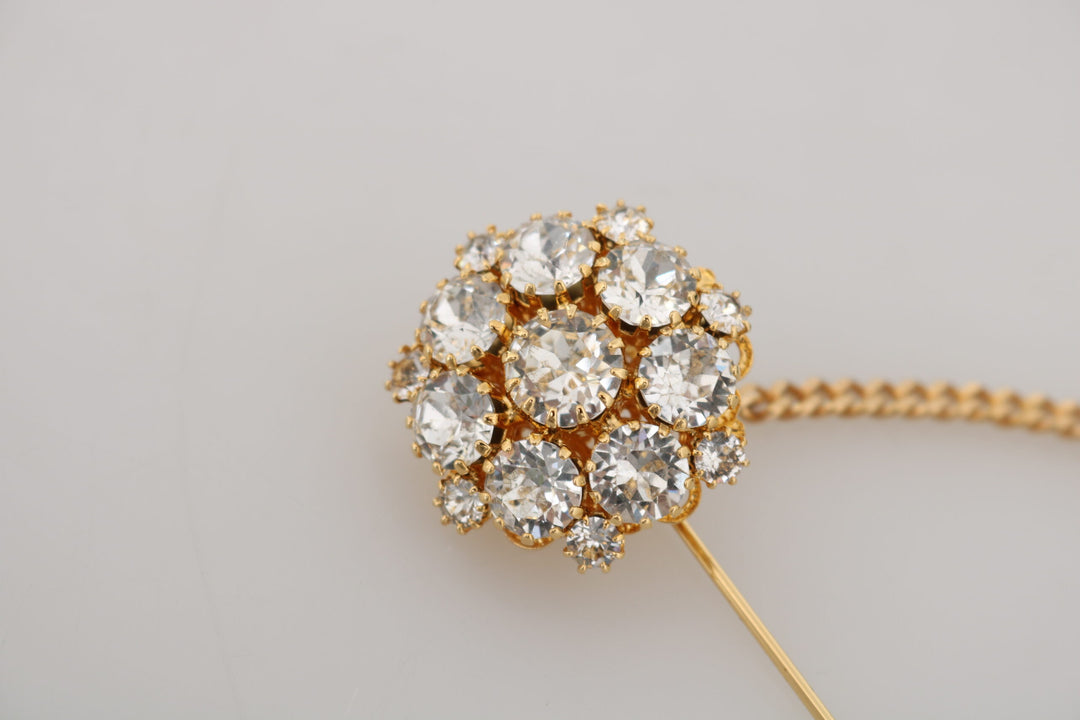 Dolce & Gabbana - Dolce & Gabbana Exquisite Crystal - Embellished Gold Brooch - SMYK340 - Ask Me Wear