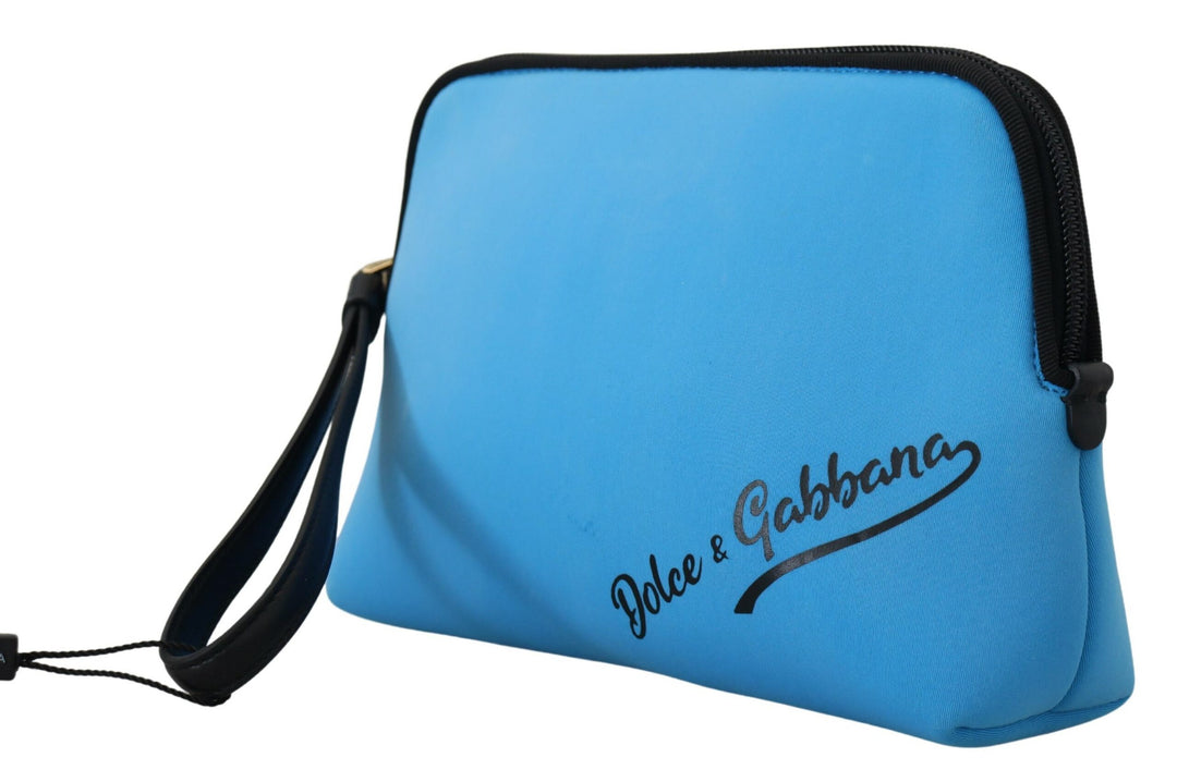 Dolce & Gabbana - Dolce & Gabbana Elegant Blue Polyamide Pouch Bag - BAG1076 - Ask Me Wear