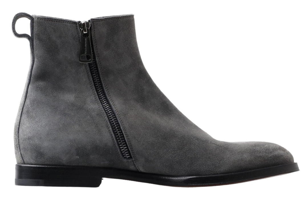 Dolce &amp; Gabbana Gray Leather Men Ankle Boots Shoes by Dolce &amp; Gabbana outlet now on sale