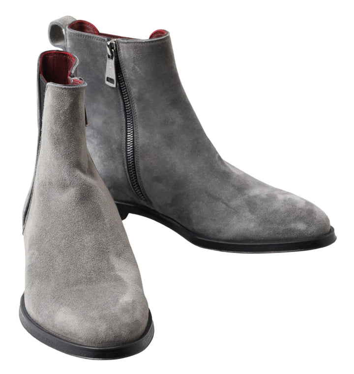 Dolce &amp; Gabbana Gray Leather Men Ankle Boots Shoes by Dolce &amp; Gabbana outlet now on sale