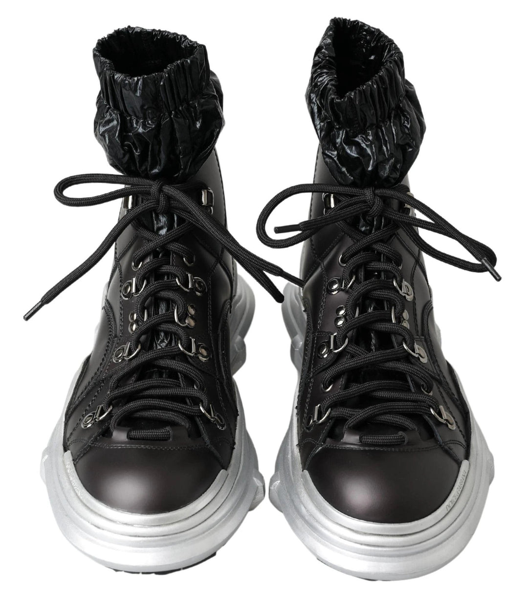 Dolce &amp; Gabbana Black Nylon Galileo High Top Sneakers Shoes by Dolce &amp; Gabbana outlet now on sale