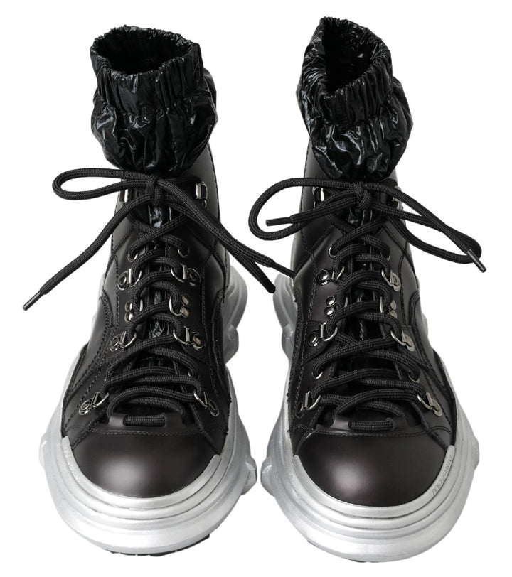Dolce &amp; Gabbana Black Nylon Galileo High Top Sneakers Shoes by Dolce &amp; Gabbana outlet now on sale