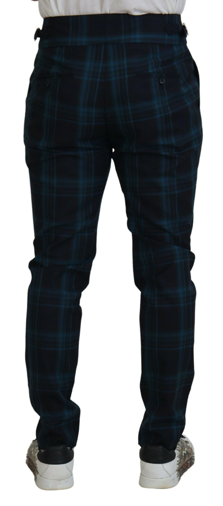 Dolce &amp; Gabbana Blue Purple Plaid Wool Trousers Pants by Dolce &amp; Gabbana outlet now on sale