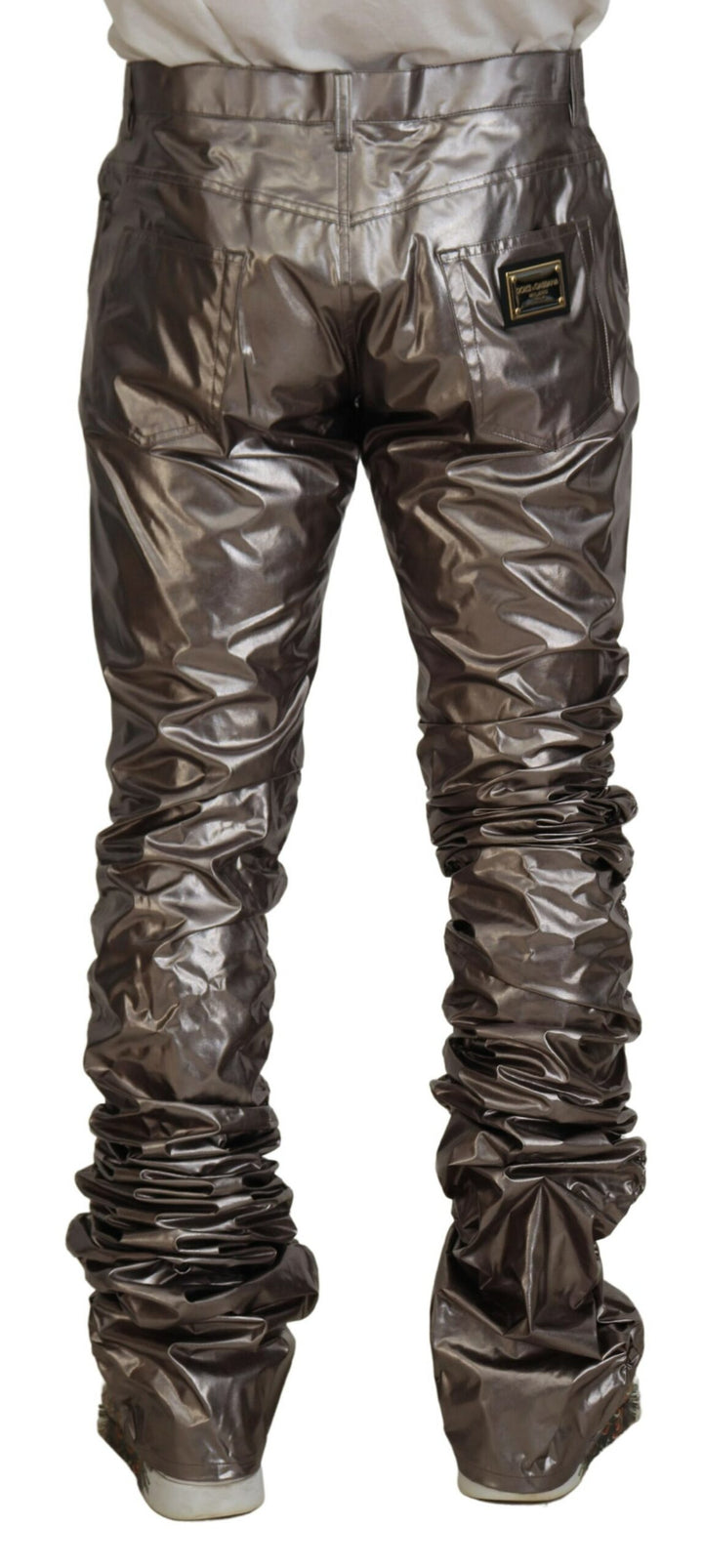 Dolce &amp; Gabbana Sample Sale Dolce &amp; Gabbana Silver Metallic Nylon Stretch Pants - | Designer outlet