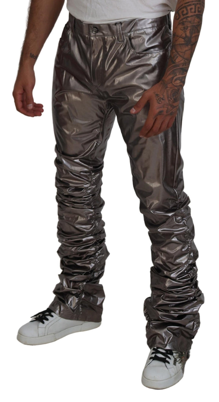 Dolce &amp; Gabbana Sample Sale Dolce &amp; Gabbana Silver Metallic Nylon Stretch Pants - | Designer outlet