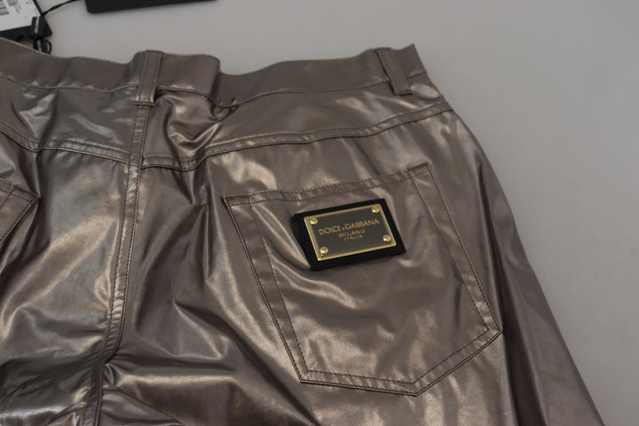 Dolce &amp; Gabbana Sample Sale Dolce &amp; Gabbana Silver Metallic Nylon Stretch Pants - | Designer outlet