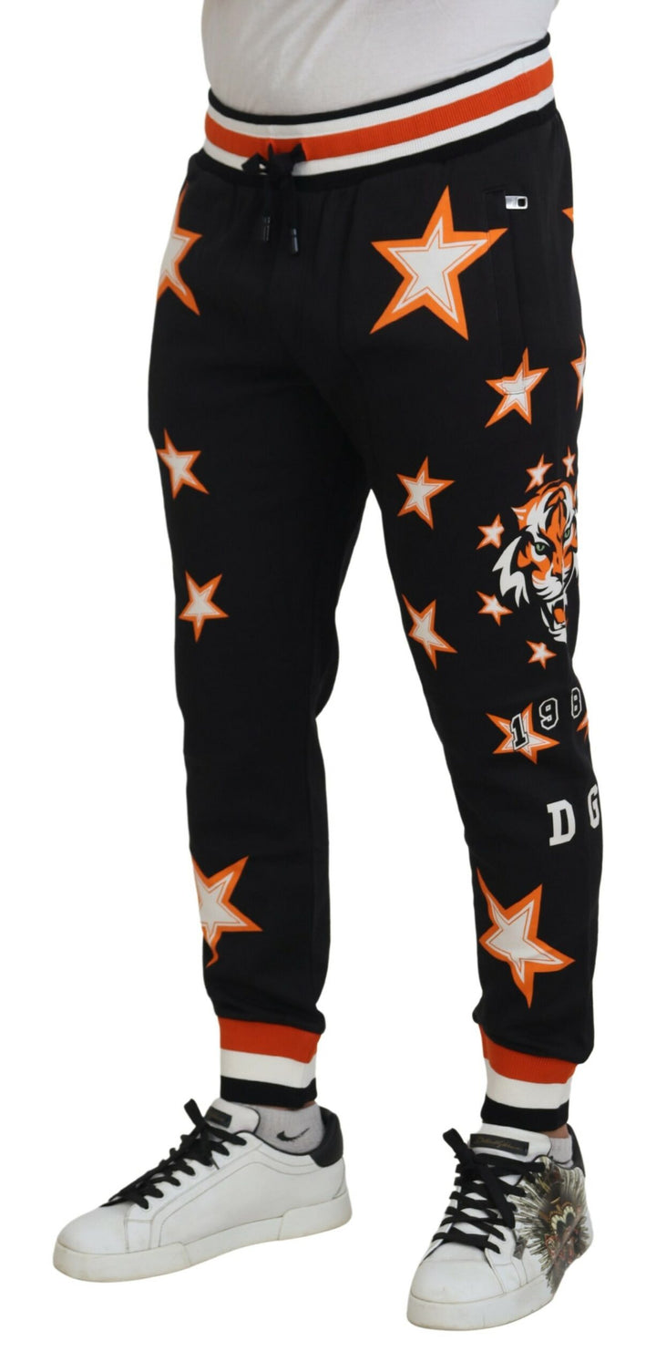 Dolce &amp; Gabbana Sample Sale Dolce &amp; Gabbana Black Orange Star Trousers Sport Pants - | Designer outlet