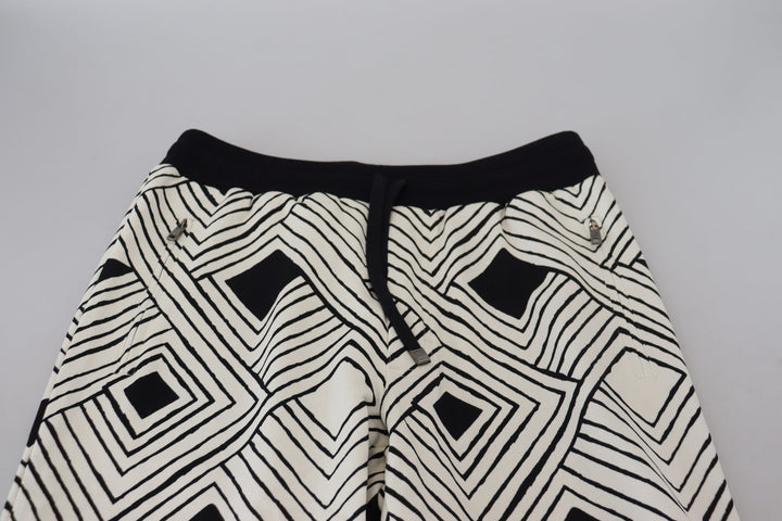 Dolce &amp; Gabbana Sample Sale Dolce &amp; Gabbana Black White Cotton Trousers Sport Pants - | Designer outlet