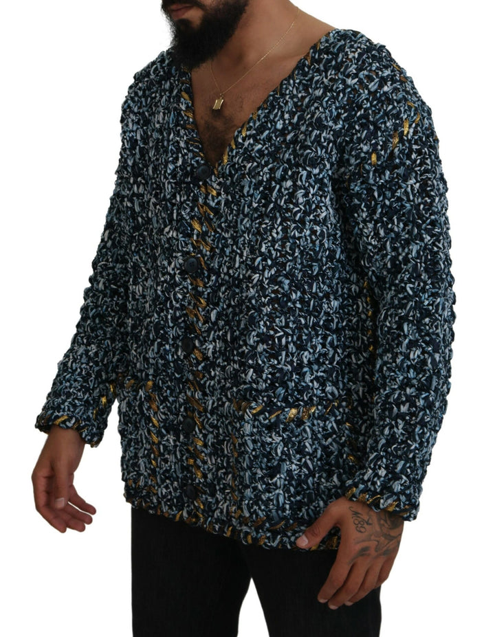 Dolce & Gabbana Blue Button Cardigan Fatto A Mano Sweater by Dolce & Gabbana outlet now on sale