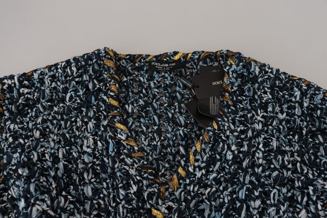 Dolce & Gabbana Blue Button Cardigan Fatto A Mano Sweater by Dolce & Gabbana outlet now on sale