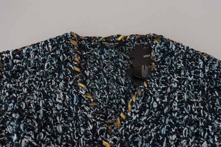 Dolce & Gabbana Blue Button Cardigan Fatto A Mano Sweater by Dolce & Gabbana outlet now on sale