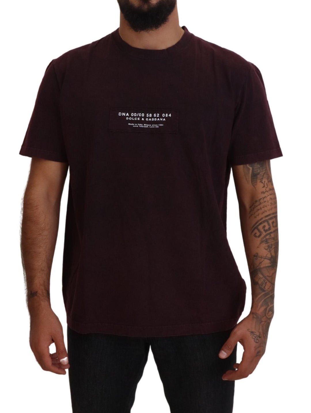 Dolce &amp; Gabbana Bordeaux Crewneck Short Sleeve T-shirt by Dolce &amp; Gabbana outlet now on sale