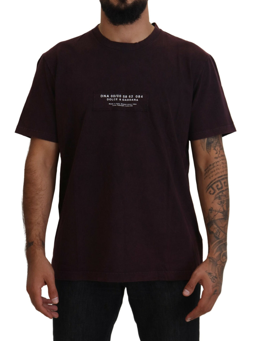 Dolce &amp; Gabbana Bordeaux Crewneck Short Sleeve T-shirt by Dolce &amp; Gabbana outlet now on sale