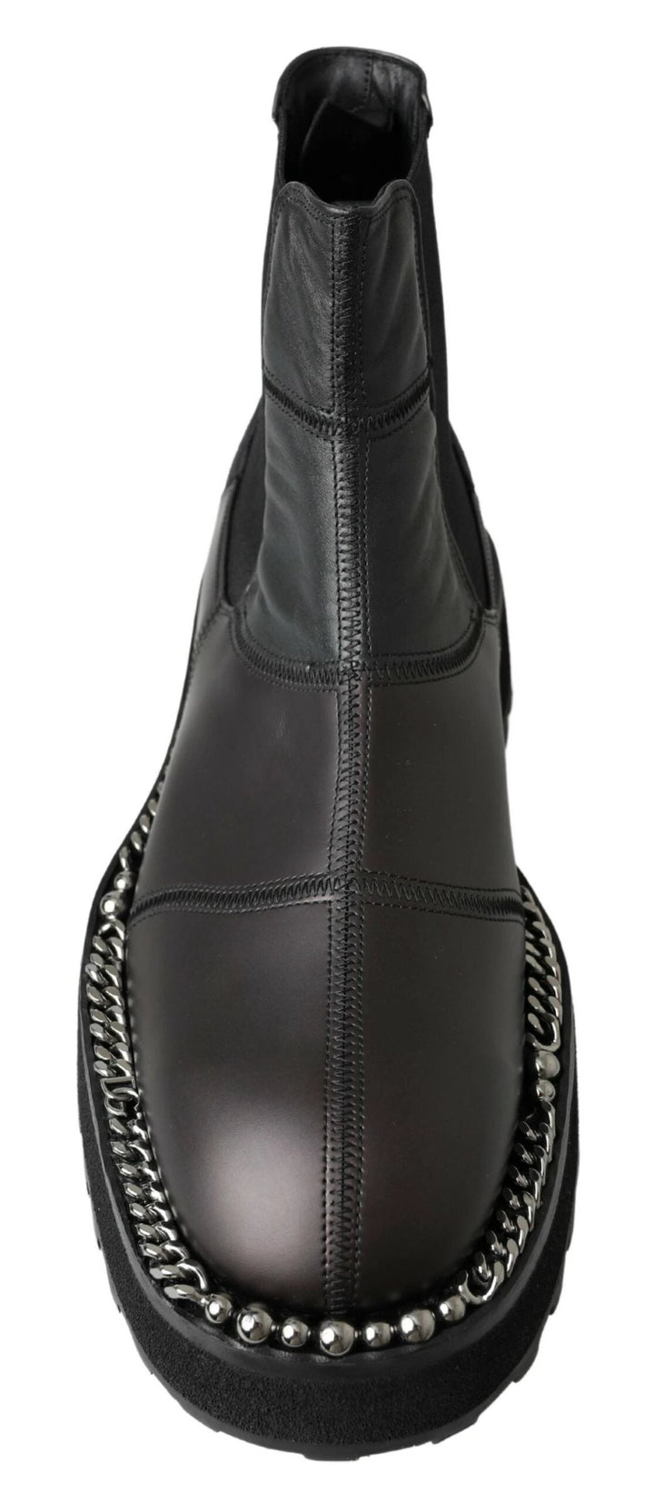 Dolce &amp; Gabbana Sample Sale Dolce &amp; Gabbana Black Leather Slip on Stretch Boots - | Designer outlet