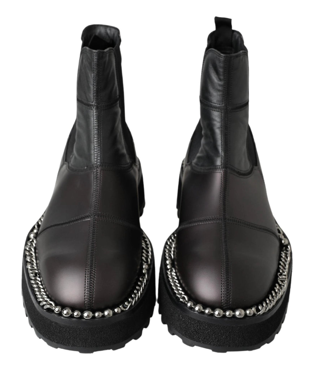 Dolce &amp; Gabbana Sample Sale Dolce &amp; Gabbana Black Leather Slip on Stretch Boots - | Designer outlet