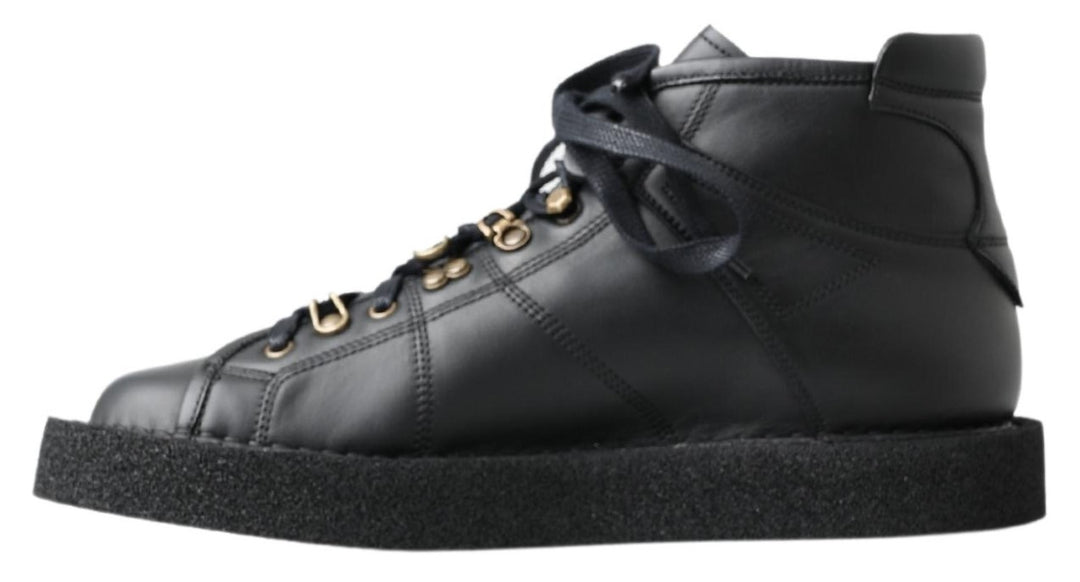 Dolce &amp; Gabbana Sample Sale Dolce &amp; Gabbana Black Leather Slip on Stretch Boots - | Designer outlet