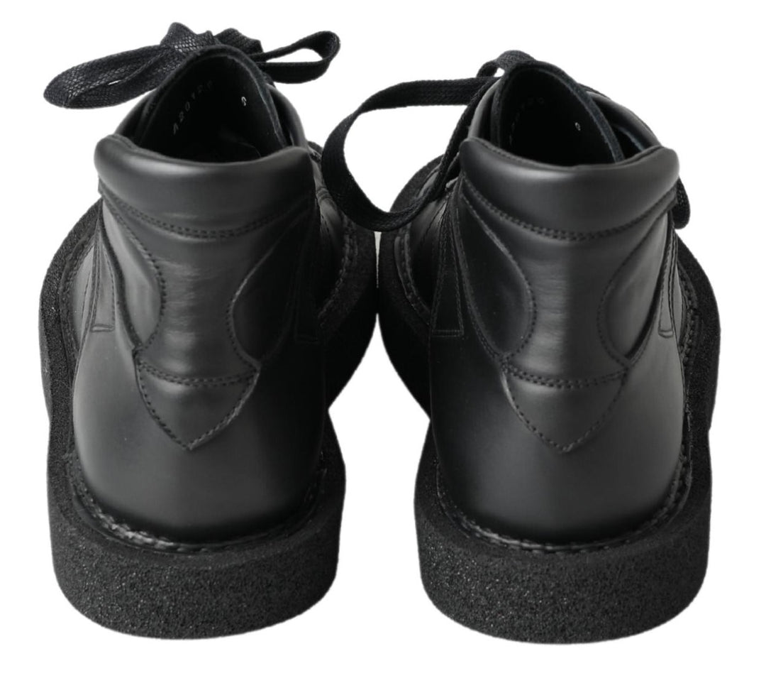 Dolce &amp; Gabbana Sample Sale Dolce &amp; Gabbana Black Leather Slip on Stretch Boots - | Designer outlet