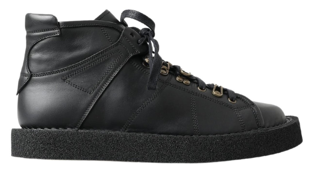 Dolce & Gabbana Sample Sale Dolce & Gabbana Black Leather Slip on Stretch Boots - | Designer outlet